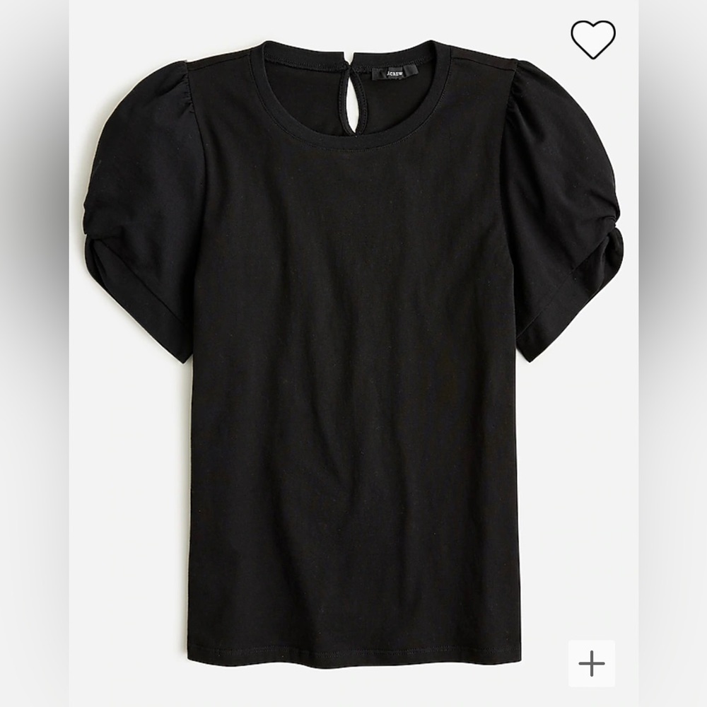 JCrew Puff-sleeve crewneck T-shirt in Black Size M
